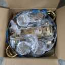 ALSO GO 2 Pack Round Chafing Dishes for Buffet 6QT, Gold Chafing Dishes with 2 Serving Tongs Complete Set, Stainless Steel Buffet Food Warmer for Parties, Catering, Wedding, Christmas