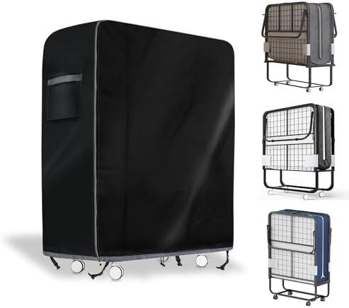 Folding Bed Storage Cover - Waterproof, Dustproof Universal Rollaway Protector - Fits 31 Inch Single Folding Bed (31.5"L 14"W 44"H) - Black