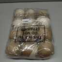 12 Pcs Neutral Burlap Christmas Ball Ornament 2.4 Inch Farmhouse Boho Jute Rope Woven Xmas Baubles Rustic Modern Natural Christmas Decorations for Home Tree Wreath Holiday Rattan Decor (White Brown)