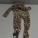Bamboo Viscose Baby Girl Footie Pajamas, Newborn Sleepers Infant Onesie, 2-Way Zipper Footed Pjs (3-6 Months, Leopard Tan)