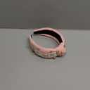 Mahjong Knotted Headband Rhinestone Crystal Embellished Headband Wide Top Knot Funny Hairband Hair Accessories Mahjong Gifts for Women Girls Lovers Players Themed Party Favors(Pink)