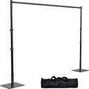 TOCRETOARE Heavy Duty Backdrop Stand, 10x10ft Pipe and Drape Backdrop Stand Kit with Upgrade Clip on Telescopic Poles Frame and Metal Base, Background Holder for Parties Wedding Birthday Photography