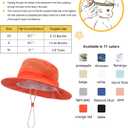 Mesh Baby Girl Sun Hat, Outdoor UPF 50+ Sun Protection Infant Hats, Adjustable Summer Beach Bucket Hat (Small, 9)
