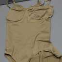 BRABIC Womens' Seamless Sleeveless V-Neck Bodysuit Shapewear Tummy Control (X-Large-XX-Large, Beige Brief)