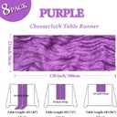 8 Pack Purple Cheesecloth Table Runner 10Ft Spring Gauze Cheese Cloth Table Runner 120 Inch Boho Sheer Rustic Fabric for Holiday Decor Bridal Baby Shower Wedding Party Decoration