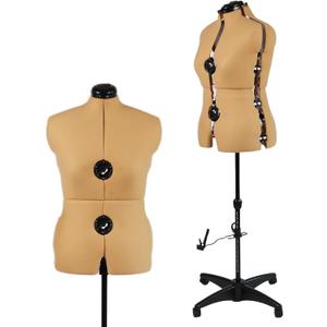 Turmeric Adjustable Dress Form Mannequin for Sewing Female Size 12-18, Pinnable Model Body with 13 Dials, Detachable Casters, 42.5"-60" Height Range for Clothing Display, Medium to Large