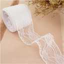 25 Yards White Lace Ribbon Roll Lace Trim Ribbon Lace Fabric for Sewing,Baby Shower,Birthday,Bridal Shower, Wedding Decoration,Gift Packaging,Bouquet,Party Decorations(2 inch Width)