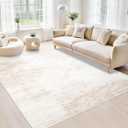 Area Rugs 6x9 Living Room: Washable Rug Modern Abstract Large Rug Soft Non Slip Neutral Rugs Stain Resistant Indoor Carpet for Bedroom Kitchen Dining Room Table Nursery Home Office Rugs(Beige,6'x9')
