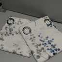 BGment Linen Curtains for Bedroom 63 Inch Length 2 Panels Set Floral Leaf Patterns, Light Filtering Window Privacy Curtains for Living Room Boho Farmhouse Vintage, Each 52 Inch Wide, Navy