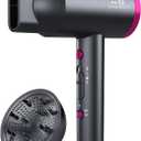 Hair Dryer with Diffuser, Portable Blow Dryer for Curly Hair for Women/Men, 1800 Watt Ionic HairDryer, Blow Dryer with Nozzle for Fast Drying as Salon, Lightweight