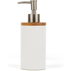 Ceramic Soap Dispenser Hand Soap Dispenser Refillable Liquid Great for Kitchen and Bathroom Decorative (White)