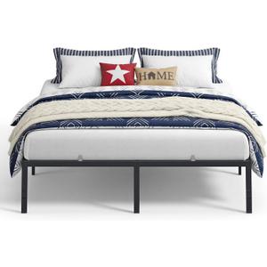 VASAGLE King Metal Bed Frame, 18 Inches Tall, 1100 lb Weight Capacity