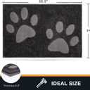PURRUGS Dirt Trapping Door Mat 24" x 35.5", Non-Skid/Slip Machine Washable Microfiber Entryway Rug, Dog Doormat, Super Absorbent Welcome Mat for Muddy Wet Shoes and Paws, Charcoal