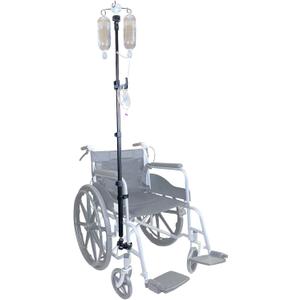UISKOOPW Portable IV Pole for Wheelchair, IV Poles Collapsible for Traveling, IV Stand for Wheelchair IV Holder with 4 Hooks for Wheelchairs Beds Nursing Clinic Home Care Travel