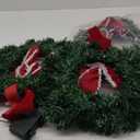 ATDAWN 3 Pack Mini Christmas Wreath, Lighted Christmas Front Door Wreath, Xmas Wreath for Holiday Christmas Party Decorations (Red Bow)