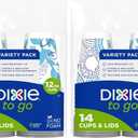 Dixie Paper Coffee Cups With Lids, 12 oz | 14 Count | Pack of 2 | Insulated | For Hot or Cold