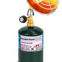 Portable Propane Heater for Outdoor Camping - Cordless Space Patio Heater with Control Valve & Foldable Tank Holder, Tent Heater for Winter Hiking Ice Fishing Hunting (Medium, Black)