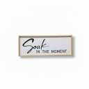 YWMZYKJGS Soak in the Moment Wall Decor 32"X12" Rustic Bedroom Above Bed Sign Large Family Living Room Guest Room Farmhouse Wall Hanging Art Plaque (Wood)