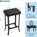 Garvee Bar Stools Set of 2, 24.6 Inch Counter Height Bar Stools, Black