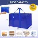 TICONN 6 Pack Extra Large Moving Bags with Zippers & Carrying Handles, Heavy-Duty Storage Tote Moving Boxes for Space Saving (Blue)