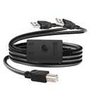 14.7FT Printer Cable Splitter 2 in 1 Out,Printers Cable with Toggle Switch for Two Computers Share PrinterKeyboardMouseScannerUSB External Devices