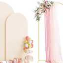 Wokceer Wedding Arch Backdrop Stand and Cover Set of 2 Metal Arch Stand with Arch Cover Beige 7.2FT, 6FT for Birthday Party Wedding Ceremony Bridal Baby Shower Event Decor