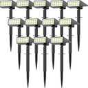 Solar Spot Lights Outdoor Waterproof,[12 Pack/4 Modes] Landscape Lighting Spotlights, Auto On/Off LED Solar Powered Yard Garden Flood Solar Light for Outside Pathway Wall Tree Pool,Cool White