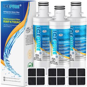 ICEPURE ADQ747935 Refrigerator Water Filter and Air Filter Replacement for LG  LT1000P,MDJ64844601, Kenmore Elite 9980, ADQ74793501 LT1000PC  ADQ74793502, LMXS28626S, LFXS26973S, LT120F, 3PACK