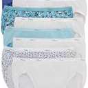 Hanes Women's Hi-Cut Cotton Underwear, Value 10-Pack, Assorted High-Waisted Panties (Size 7, Solid/Print Mix)