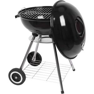 18 Inch Round Kettle Charcoal Grill, Portable Backyard Steel BBQ Oven with Wheels, Outdoor Patio Barbecue Cooker with Ash Catcher for Camping, Picnic, Party
