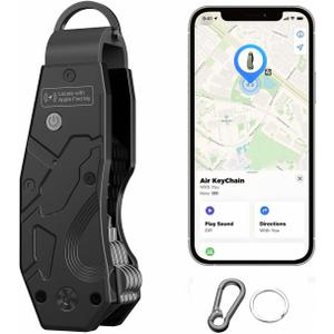 Air Keychain, Key Organizer Works with Apple Find My, Built-in airtag Chips, Holds 2-6 Keys, Car Key Chains with GPS Tracker, Key Finder, Minimalist Key Holder for Men and Women, (iOS Only) (Black)