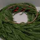 DR.DUDU Norfolk Pine Christmas Wreaths for Front Door - 24 Inch Artificial Greenery Wreath with Red Berries for Outdoor Indoor Xmas Holiday Decor, Farmhouse Winter Decorations