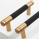 30 Pack 3 Inch 76 mm Bronze and Black Knurled Cabinet Handles Cabinet Pulls Aluminum Handles Pulls Oxidation Finish with Diamond Pattern pulls