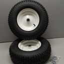 (2-Pack) 16x6.50-8 Pneumatic Tires on Rim - Universal Fit Lawn Mower and Yard Tractor Wheels - With Chevron Turf Treads - 3" Centered Hub and 3/4" Bushings - 396 lbs Max Weight Capacity