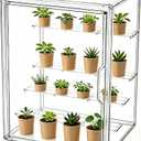 Mini Greenhouse Indoor, Clear Small Green House with Magnetic Door, Stackable Succulent Seed Starting Kit Children Nature Observation Station