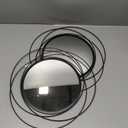 2 Set 15.7'' Black Circle Mirrors Wall Decor Iron Frame Wall Art Round Mirror Home Decor Hanging for Living Room/Bedroom/Bathroom/Entryway (Medium Size 15.7 inch,Circles)