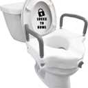 Carex E-Z Lock Raised Toilet Seat with Handles, 4.5 Inch Toilet Seat Riser with Arms, Toilet Riser Fits Most Toilets, Elongated or Round, Toilet Seat Lifter, White