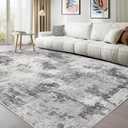 Washable Rug 9x12 Area Rugs for Living Room: Modern Abstract Neutral Soft Carpet for Bedroom Dining Room Under Kitchen Table Home Office Decor - Grey