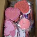 Thenshop 48 Pcs Valentine's Day Sticky Notes with Pens Set Galentines Gifts Bulk 24 Heart Ballpoint Pens 864 Sheets Heart Sticky Notes and 3 Rolls Ribbon for Valentines Exchange Gifts Party Favors