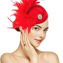 Handmade Fascinators Hat Feathers on a Headband and a Clip 20s 50s Pillbox Hat Derby Tea Party Cocktail Headwear for Women
