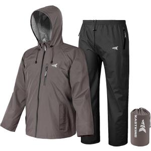 KastKing HydroSense Essential Waterproof Rain Suit for Men and Women, Lightweight, Durable Outdoor Gear for Fishing, Hiking, Brown, XX-Large