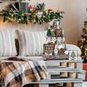 20 Pcs Neutral Sage Green Christmas Tiered Tray Decor Set Farmhouse Rustic Snowflake Xmas Tree Wood Table Centerpiece Decoration Tabletop Sign for Winter Home Kitchen Festival