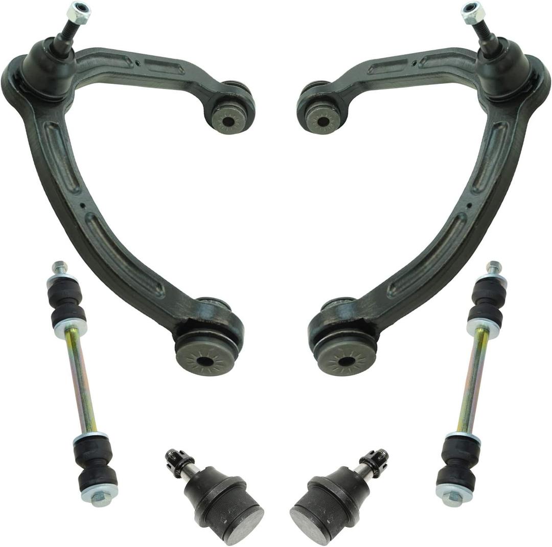 TRQ Front Suspension Kit Ball Joint Control Arm with Ball Joint Sway Bar Stabilizer Link Compatible with 2003-2019 Chevrolet Express 2500 Express 3500 GMC Savana 2500 Savana 3500