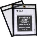 C-Line Stitched Shop Ticket Holders, Both Sides Clear, 4 x 6 Inches, 25 per Box 