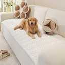 OstepDecor Washable Couch Cover for Dogs, Thick Pet Friendly Sofa Covers, Soft Couch Protector, Paw Cart Sofa Slipcovers, Cushion Protector for Leather, Sectional, Loveseat (27.6" x 70.9", White)
