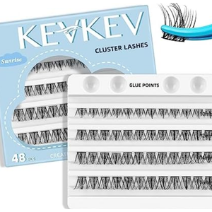 Pack of 2 KevKev Lash Clusters 48 Pcs Cluster Lashes Eyelash Clusters DIY Cluster Eyelash Extensions Individual Lashes Soft and Comfortable (Sunrise,D1016mix)