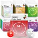 VESPRO 144 Pack Collagen Essence Sheet Facial Masks, Bulk Sheet Masks for Face, Hydrating Facial Masks for All Skin Types, Moisturizing and Soothing, Natural Skincare Spa Face Mask