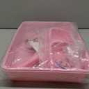 PAWISE Cat Litter Box Set, Small Kitten Starter Kit, Includes Litter Box, Litter Scoop, Double Dish Feeding Bowl, Cat Mouse Toy, Kitty Ball Toy, Pink (Pink(or Blue))