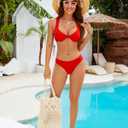 Jolefille Bikini Sets for Women Two Piece Tummy Control Swimsuits Underwire Push Up Bathing Suit High Cut Cheeky Swim Suit (Red, S)