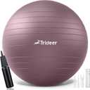 Trideer Yoga Ball - Exercise Ball for Workout pilates Stability - Anti-Burst and Slip Resistant for physical therapy, Birthing, Stretching & Core Workout, Office Ball Chair, Flexible Seating, Home Gym (M(19-22ines/48-55cm), Rosy Morning Glow)
